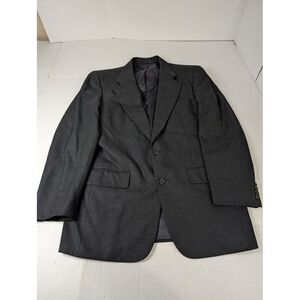 Vintage Burberrys' Blazer Mens 40 Pure Wool Blazer Dark Grey‎ 2 Button (Flaws)